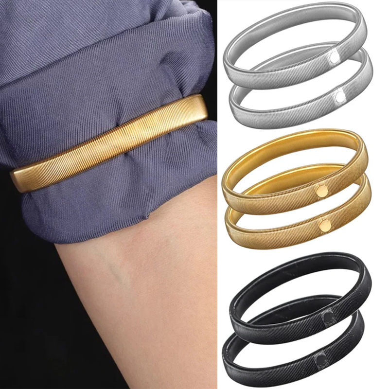 Tech Wear Accessories - 2Pcs Elastic Shirt Sleeve Holders, Metal