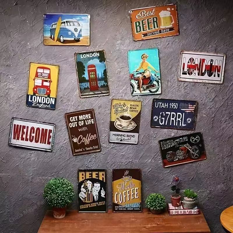Metal Signs Vintage Metal Plat - Vintage Tech Accessories 评论和价格