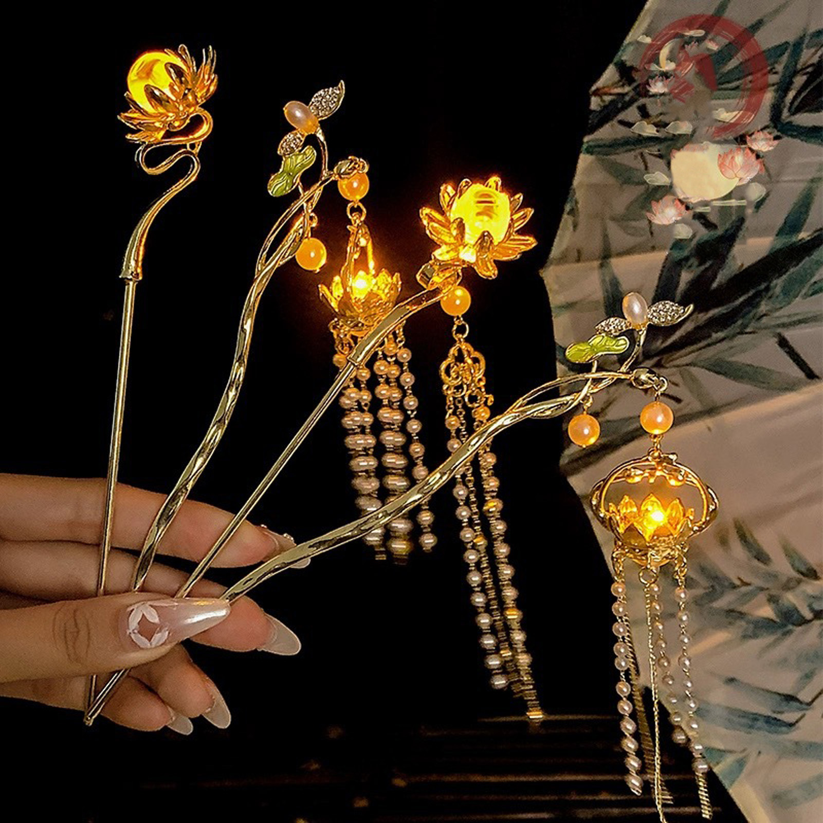 Luminous Flower Hairpin For Wo - Vintage Tech Accessories 评论和价格
